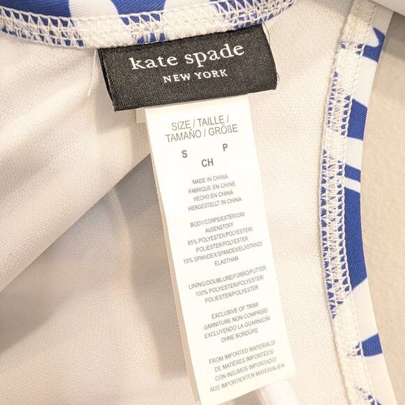 Kate Spade Women One-piece Long Sleeve Rash Guard Blue Berry Swimwear - Size S - Picture 7 of 8